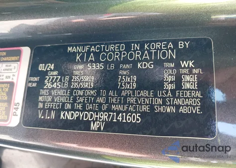 2024 Kia Sportage Plug-In Hybrid X-Line from USA, damaged, VIN KNDPYDDH9R7141605